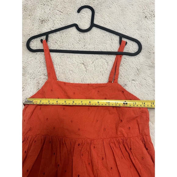 Madewell Eyelet Summertime Cami‎ Midi Dress Size M Orange - Picture 13 of 14